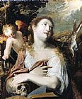Joseph Canvas Paintings - Penitent Magdalene By Joseph Heintz